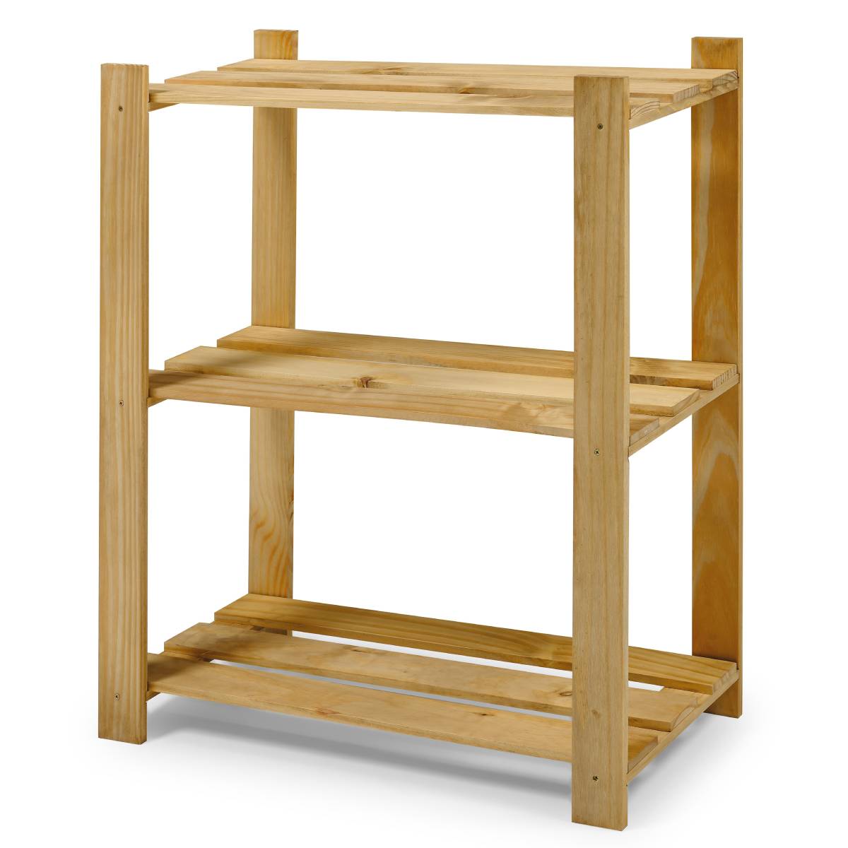 3 Shelf Slatted Organizer Antique Brown | Furniture Dash