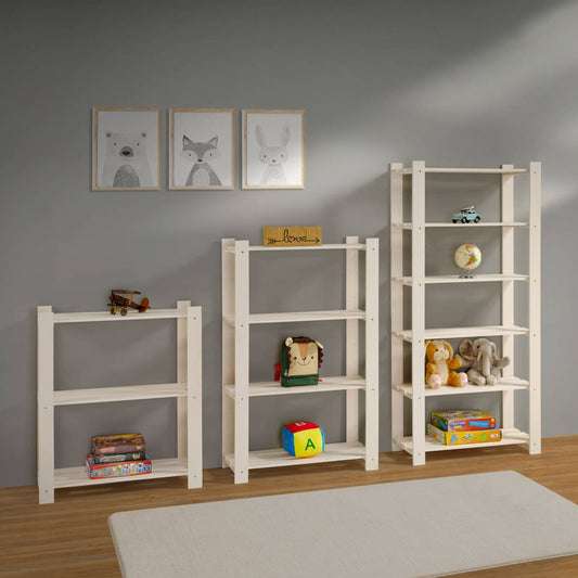 6 Shelf Slatted Organizer White | Furniture Dash